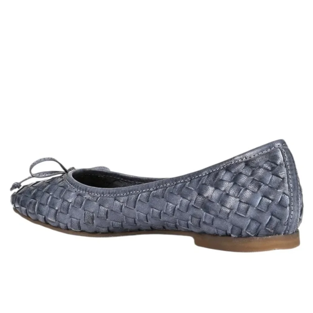 Bed Stu ROAN Woven Leather Buisness Women's size 9.5 Balletcore Bow‎ Casual Flat